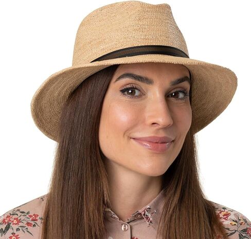 Packable Crochet Straw Hat Women/Men - Made in Italy in Saudi Arabia