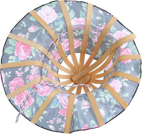 Handcrafted Bamboo Sun Hat for Women and Girl, Summer Flower Pattern Hand Fan Foldable Beach Hat for Travel Outdoor Multi in Saudi Arabia