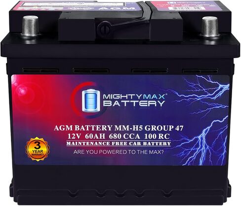 بطارية مايتي ماكس MM-H5 Group 47 12V 60AH 100RC 680CCA بطارية بديلة متوافقة مع لكزس RX 450h 16 in Saudi Arabia