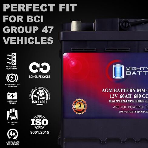 بطارية مايتي ماكس MM-H5 Group 47 12V 60AH 100RC 680CCA بطارية بديلة متوافقة مع لكزس RX 450h 16 in Saudi Arabia