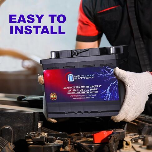 بطارية مايتي ماكس MM-H5 Group 47 12V 60AH 100RC 680CCA بطارية بديلة متوافقة مع لكزس RX 450h 16 in Saudi Arabia