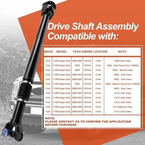 65-9546 Front Complete Drive Shaft Prop Shaft Driveshaft Assembly Compatible with Ford F-250 F-350 F-450 F-550 Super Duty 2003-2010, 4WD DIESEL, Replace OE 5C3Z-4A376-F, 3C3Z4A376AA in Saudi Arabia