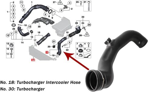 13717571350 Turbo Intercooler Hose Fit for BMW 2011-2018 X5 xDrive35i sDrive35i 2008-2019 X6 xDrive35i sDrive35i 3.0L L6 Air Intake Hose Engine Code N55B30A in Saudi Arabia
