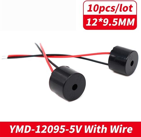 10PCS/lot,12095 Active Electromagnetic ST Diameter 12mm Height 9.5mm DC 3V 5V 12V Buzzer YMD12095 Type with Wire 60MM(3V) in Saudi Arabia