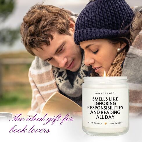 Book Lovers Gifts, Funny Gifts for Book Lovers - Handmade Lavender Candle(7oz), Birthday Bookish Presents for Readers Librarian Bookworms in Saudi Arabia