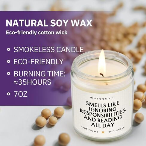 Book Lovers Gifts, Funny Gifts for Book Lovers - Handmade Lavender Candle(7oz), Birthday Bookish Presents for Readers Librarian Bookworms in Saudi Arabia