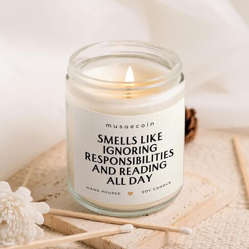 Book Lovers Gifts, Funny Gifts for Book Lovers - Handmade Lavender Candle(7oz), Birthday Bookish Presents for Readers Librarian Bookworms in Saudi Arabia