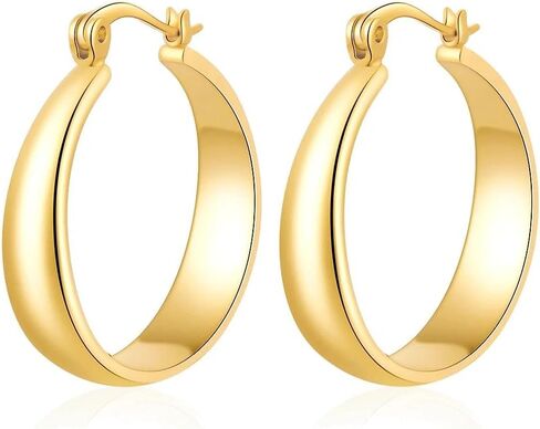 ToHeart 14k Gold Hoop Earrings for Womens Rectangle Hoop Earrings Gold Plated Small Hoops in Saudi Arabia