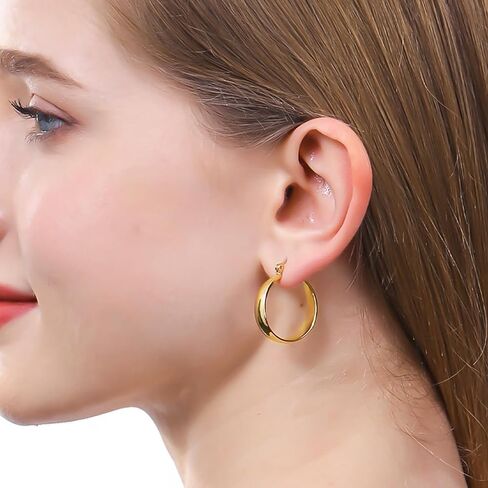 ToHeart 14k Gold Hoop Earrings for Womens Rectangle Hoop Earrings Gold Plated Small Hoops in Saudi Arabia