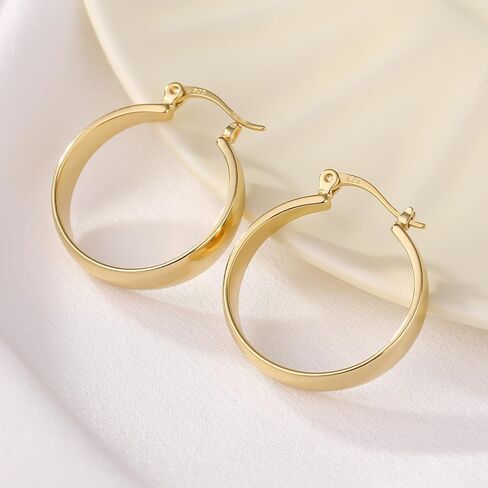 ToHeart 14k Gold Hoop Earrings for Womens Rectangle Hoop Earrings Gold Plated Small Hoops in Saudi Arabia