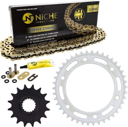 NICHE Drive Sprocket Chain Combo for BMW F800GS Trophy Triple Black Front 16 Rear 42 Tooth 525VM-X X-Ring 116 Links in Saudi Arabia