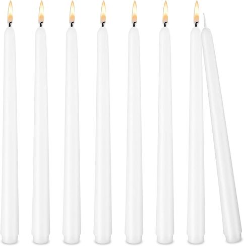 Taper Candles Black, Set of 8 Odorless and Smoke-Free 10-Inch Taper Candles, Long Burning, Paraffin Wax with Cotton Wick, Burns Approximately 7-8 Hours in Saudi Arabia