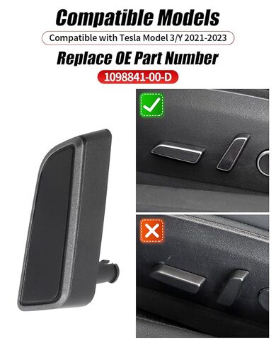 مفتاح التحكم في مقعد الطاقة الأيمن مع استبدال غطاء الزر للطراز 3 2021-2023 الموديل Y 2021-2024، مفتاح تعديل مقعد الركاب الجانبي (R:109853000) in Kuwait