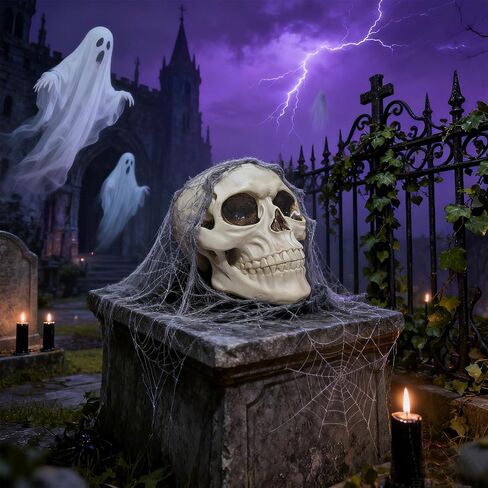 Life Size Skull Head, Human Head Skull, Halloween Skull Statue, Resin Skull Head Model and Skeleton Head for Home Decoration (Large Size) in Saudi Arabia