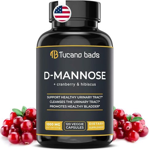 Urinary Tract Infection Treatments D Mannose 1000mg Capsules - Potent D-Mannose & Cranberry Pills with Hibiscus Extract - Healthy Bladder Control, Strength Urinary Tract Support (120 Capsules) in Saudi Arabia