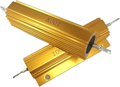 RX24 100W Watt Power Metal Shell Aluminium Gold Resistor RX24 100W 0.1R 0.2R 0.22R 0.3R 0.33R 0.4R 0.47R 0.5R 0.56R 0.68R 0.8R(0.68R) in Saudi Arabia