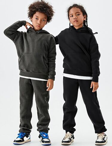 Boys Girls Hoodie Sherpa Lined Fleece Pullover Sweatshirt Winter Warm Cozy Hoodie in Saudi Arabia