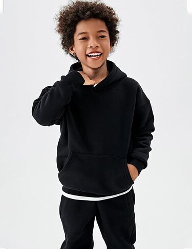 Boys Girls Hoodie Sherpa Lined Fleece Pullover Sweatshirt Winter Warm Cozy Hoodie in Saudi Arabia