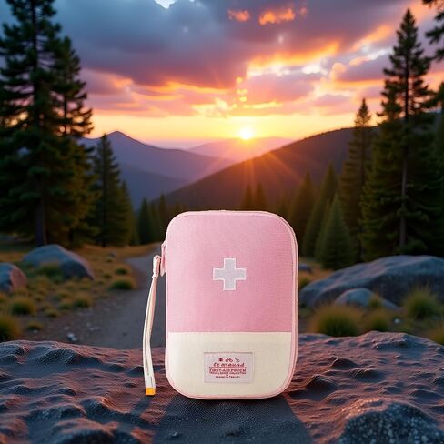 1 Pack First Aid Bag Empty, Empty First Aid Pouch, Mini Portable Medical Bag for Outdoor Camping Hiking Traveling Emergency Bag (Pink - Small) Sports and Outdoors in Saudi Arabia
