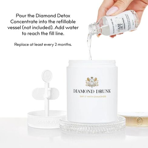 Diamond Drunk Concentrate Refill - Non-Toxic, Fine Jewelry Cleaner for Diamond, Gold, & Platinum Rings & More - 2 Months Supply of Safe, Sustainable Cleaner to Restore Shine in Saudi Arabia