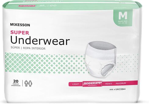 McKesson Super Underwear, Incontinence, Moderate Absorbency, Large, 18 Count in Saudi Arabia