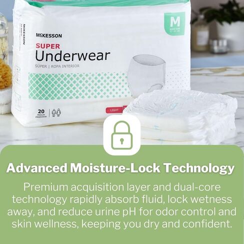 McKesson Super Underwear, Incontinence, Moderate Absorbency, Large, 18 Count in Saudi Arabia