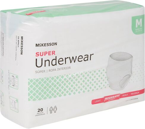 McKesson Super Underwear, Incontinence, Moderate Absorbency, Large, 18 Count in Saudi Arabia