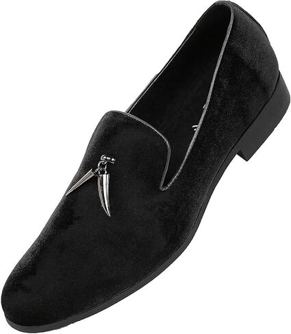 Amali Heath - Mens Dress Shoes with Gunmetal Horn Tassels with Luxurious Velvet - Formal Loafers for Men - The Original Smoking Men Slip-On in Saudi Arabia