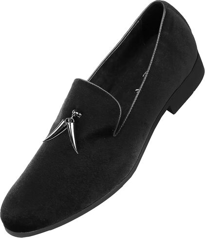 Amali Heath - Mens Dress Shoes with Gunmetal Horn Tassels with Luxurious Velvet - Formal Loafers for Men - The Original Smoking Men Slip-On in Saudi Arabia