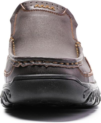 Men's Slip On Casual Loafers Classic Outdoor Leather Walking Hiking Dress Shoes Comfortable for Work Office Shoes Daily Soft in Saudi Arabia