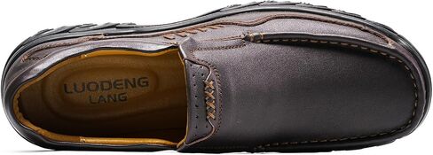 Men's Slip On Casual Loafers Classic Outdoor Leather Walking Hiking Dress Shoes Comfortable for Work Office Shoes Daily Soft in Saudi Arabia
