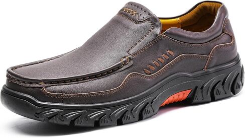 Men's Slip On Casual Loafers Classic Outdoor Leather Walking Hiking Dress Shoes Comfortable for Work Office Shoes Daily Soft in Saudi Arabia