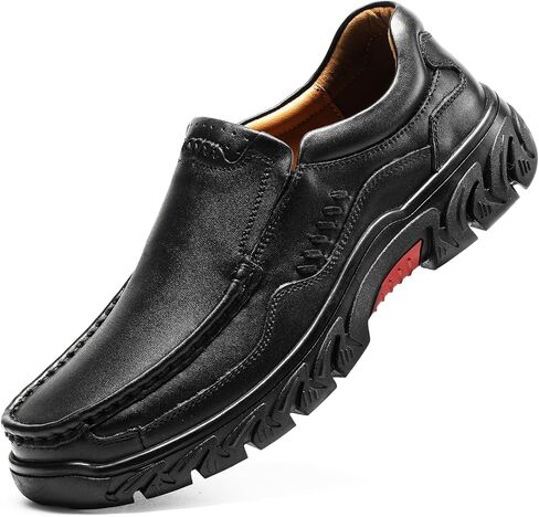 Men's Slip On Casual Loafers Classic Outdoor Leather Walking Hiking Dress Shoes Comfortable for Work Office Shoes Daily Soft in Saudi Arabia
