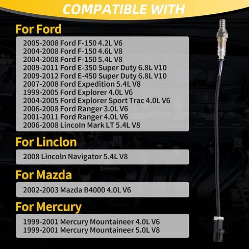 O2 Oxygen Sensor 250-24701 Compatible Ford 2004-2008 F150 4.2L 4.6L 5.4L O2 Sensor Upstream & Downstream # 13117 234-4403 XL3Z9F472D in Saudi Arabia
