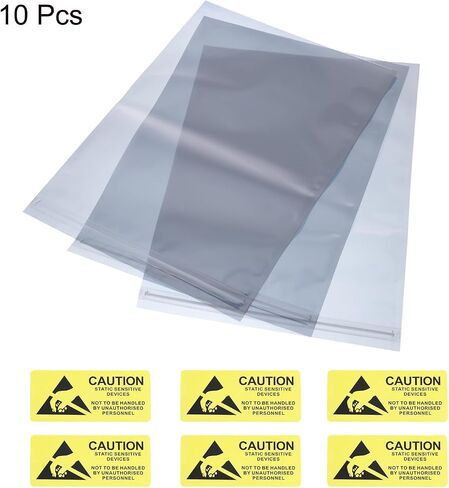 MECCANIXITY Anti Static Bags Shielding Bag 10pcs 11.8x17.7inch(30x45cm) Resealable with Labels for Hard Drive HDD SSD PCB Board in Kuwait