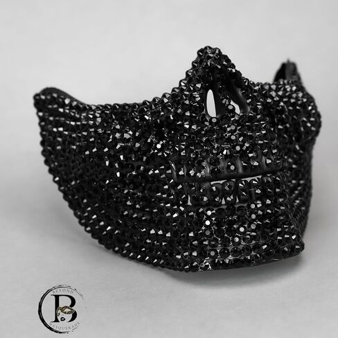 BEYOND MASQUERADE B حجر الراين الجمجمة الأسنان الفك الفم قناع تأثيري هالوين Steampunk حزب الرقص قناع (أسود) in Saudi Arabia