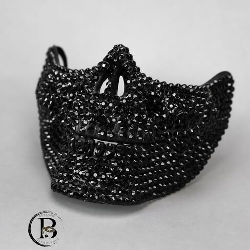 BEYOND MASQUERADE B حجر الراين الجمجمة الأسنان الفك الفم قناع تأثيري هالوين Steampunk حزب الرقص قناع (أسود) in Saudi Arabia
