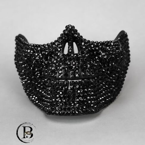 BEYOND MASQUERADE B حجر الراين الجمجمة الأسنان الفك الفم قناع تأثيري هالوين Steampunk حزب الرقص قناع (أسود) in Saudi Arabia