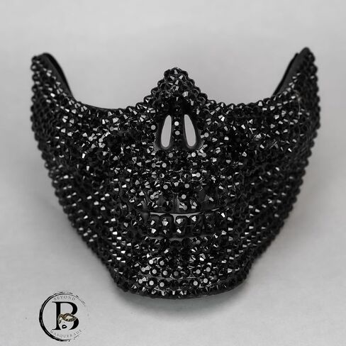 BEYOND MASQUERADE B حجر الراين الجمجمة الأسنان الفك الفم قناع تأثيري هالوين Steampunk حزب الرقص قناع (أسود) in Saudi Arabia