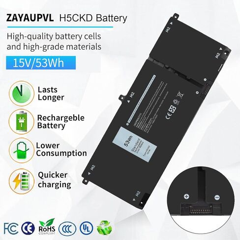 H5CKD 53Wh Battery Replacement for Dell Inspiron 5300 5301 5401 5402 5408 5409 5501 5502 5508 5509,Inspiron 5400 5406 7405 7300 7306 7500 7506 2-in-1 Silver Latitude 3410 3510 Vostro 5502 15V in Kuwait