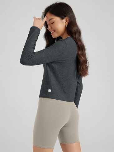 ODODOS Women's Cardigan - Ultra Soft odSTRATUM Tech Performance Long Sleeve Crop UPF 50+ Button Down Crewneck Top in Saudi Arabia