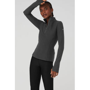 Alo Yoga Alosoft 1/2 Zip Rapid Pullover - Anthracite in Kuwait