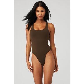 Alo Yoga Sleek Back Bodysuit - Espresso in Kuwait