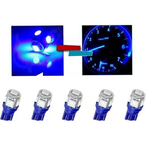 GP Thunder 194 168 2825 W5W T3 Wedge Blue LED استبدال المصابيح الكهربائية للعداد، المقياس، لوحة الترخيص، العلامة، القبة، باب صندوق الأمتعة للقراءة الداخلية لأضواء المصباح - 5 عبوات in Kuwait