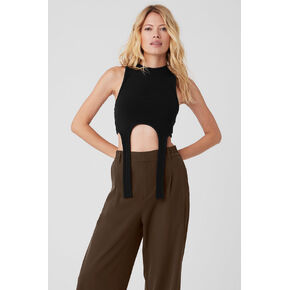 ألو يوجا ويلنس ريب فلاونت تانك - أسود in Kuwait