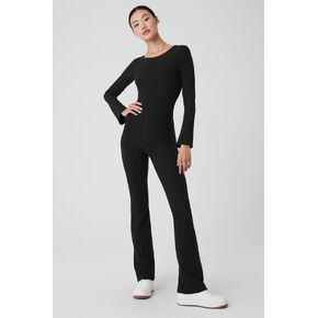 قطعة واحدة من Alo Yoga Alosoft Melody بطول كامل - أسود in Kuwait