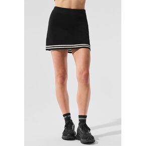 Alo Yoga Tennis Club Sweater Knit Skirt - Black/Ivory in Kuwait