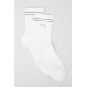 جورب أداء نصف طاقم للجنسين من Alo Yoga - أبيض in Kuwait