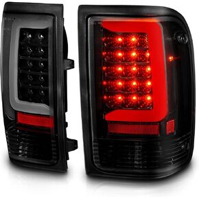 AmeriLite For 1993-1997 Ford Ranger C-Type Halogen, Led, Tube Replacement Pickup Truck Taillight Set - Passenger and Driver Side, Vehicle Light Assembly, Black in Saudi Arabia