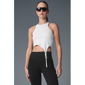 Alo Yoga Alosoft Ribbed Revelation Tank - White in Saudi Arabia